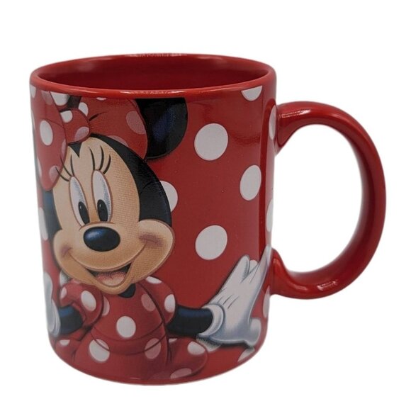 2/$15 Disney Minnie Mouse It's All About Me Mug Red 3.75" Polka Dot Jerry Leigh - Picture 1 of 11